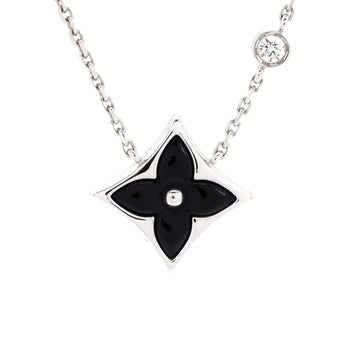 Louis Vuitton Color Blossom BB Star Pendant Necklace 18K White Gold with Onyx and Diamond