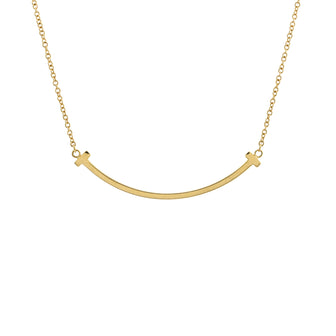 Tiffany & Co. T Smile Pendant Necklace 18K Yellow Gold Small