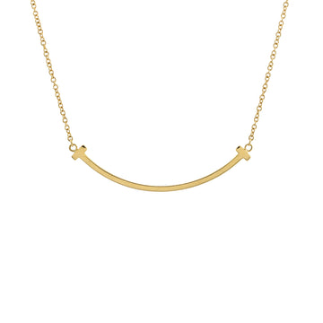 Tiffany & Co. T Smile Pendant Necklace 18K Yellow Gold Small