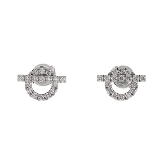 Hermes Finesse Stud Earrings 18K White Gold and Diamonds