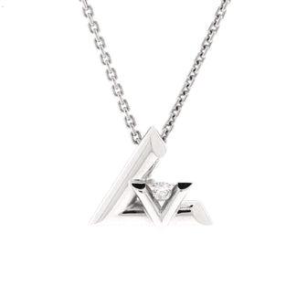 Louis Vuitton LV Volt One Pendant Necklace 18K White Gold with Diamond Small