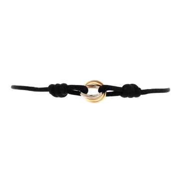 Cartier Trinity On Cord Bracelet Silk Cord with 18K Tricolor Gold