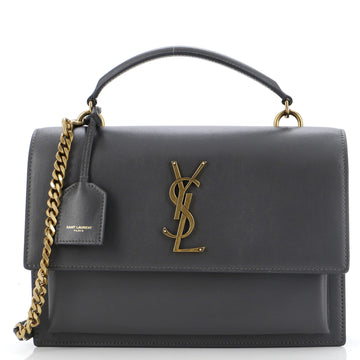 Saint Laurent Sunset Top Handle Shoulder Bag Leather Medium