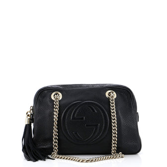 Gucci Soho Chain Zip Shoulder Bag Leather Small
