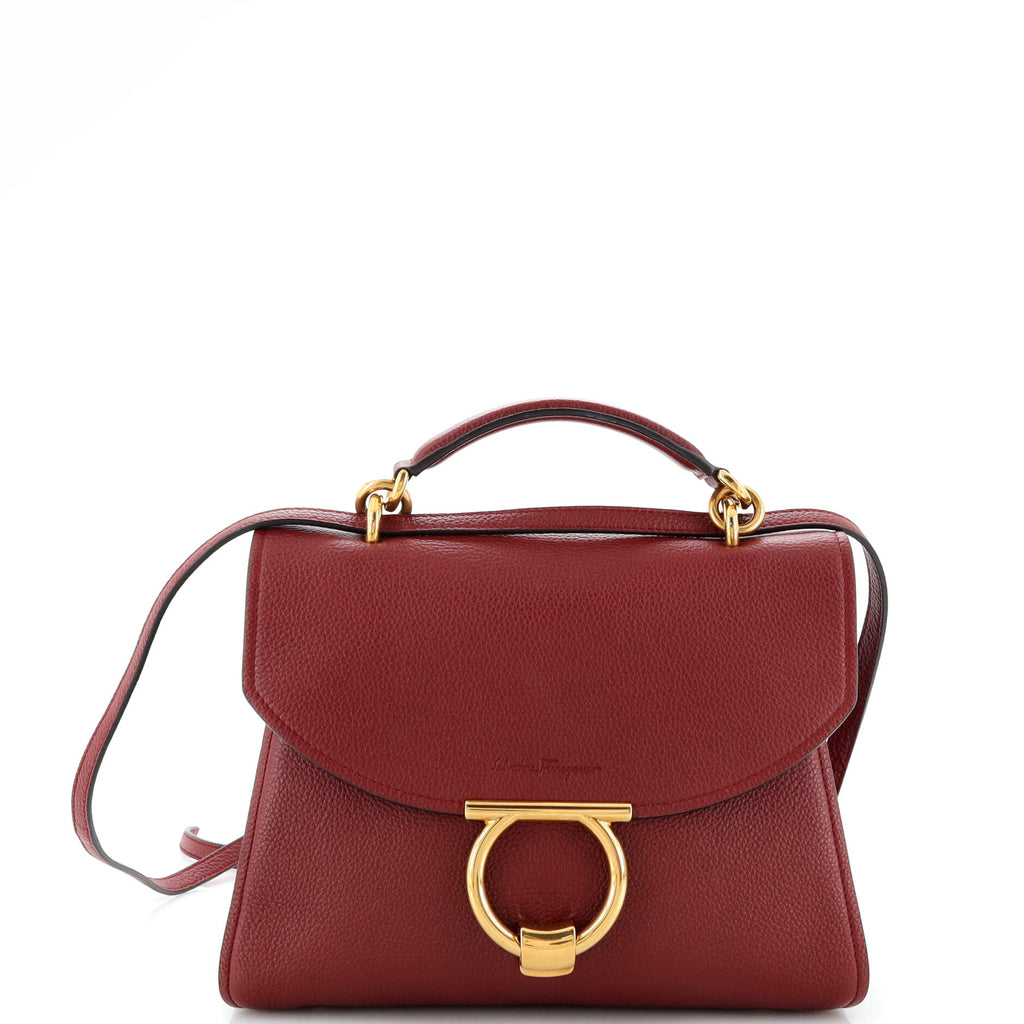 Salvatore Ferragamo Margot Satchel Leather Small Red 2791726