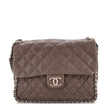 Chanel Chain Around Flap Bag Quilted Leather Maxi