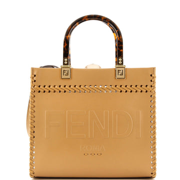 Fendi Sunshine Shopper Tote Whipstitch Leather Small