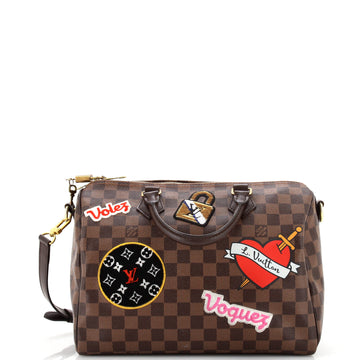 Louis Vuitton Speedy Bandouliere Bag Limited Edition Patches Damier 30