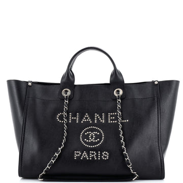 Chanel Deauville Tote Studded Caviar Medium