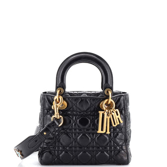 Christian Dior My Lady Dior Bag Cannage Quilted Crinkled Patent