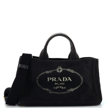 Prada Canapa Convertible Tote Canvas Medium