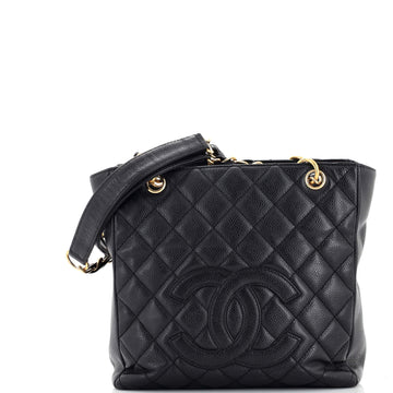 Chanel Petite Shopping Tote Quilted Caviar