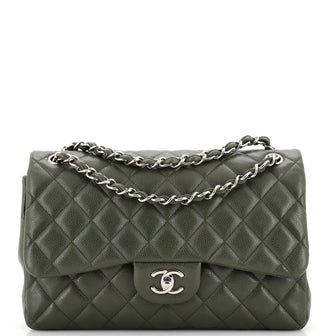 Chanel Classic Double Flap Bag Quilted Caviar Jumbo