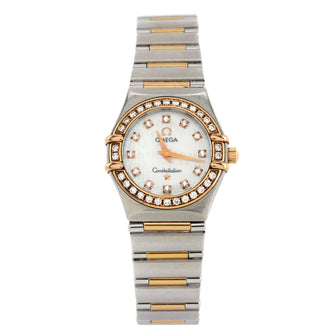 Constellation 95 Quartz Watch Stainless Steel and Rose Gold with Diamond Bezel and Markers and Mother of Pearl 22