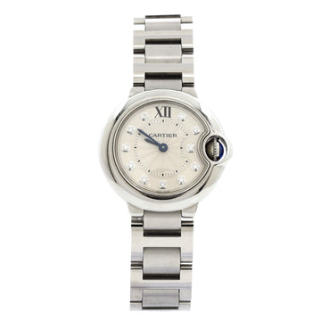 Cartier Ballon Bleu de Cartier Quartz Watch Stainless Steel with Diamond Markers 28