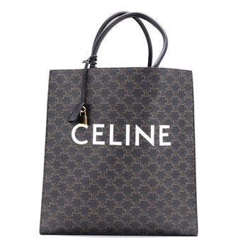 Celine Vertical Cabas Tote Triomphe Coated Canvas Large