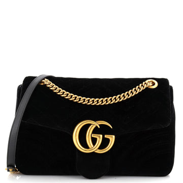 Gucci GG Marmont Flap Bag Matelasse Velvet Medium