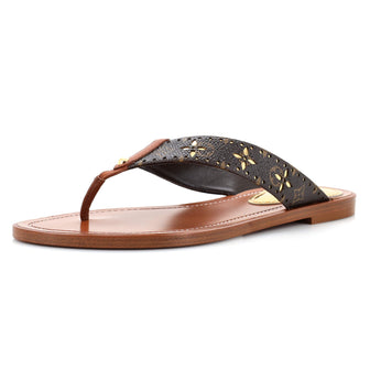 Louis Vuitton Women's Sunny Flat Thong Sandals Monogram Canvas