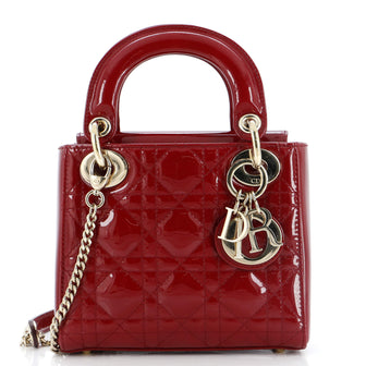 Christian Dior Lady Dior Chain Bag Cannage Quilt Patent Mini