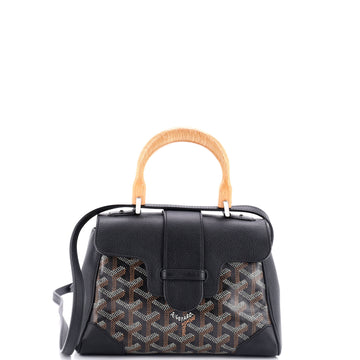 Goyard Saigon Top Handle Bag Coated Canvas with Leather Mini