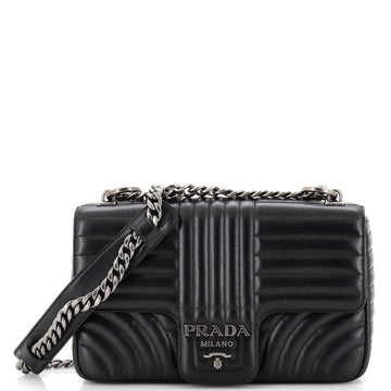 Prada Chain Flap Shoulder Bag Diagramme Quilted Leather Medium