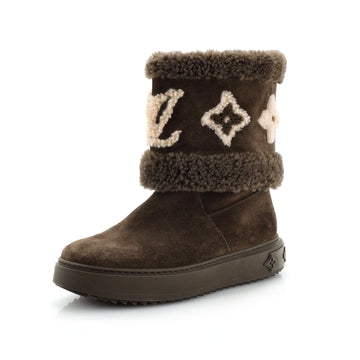 Louis Vuitton Women's Snowdrop Flat Ankle Boots Suede and Shearling