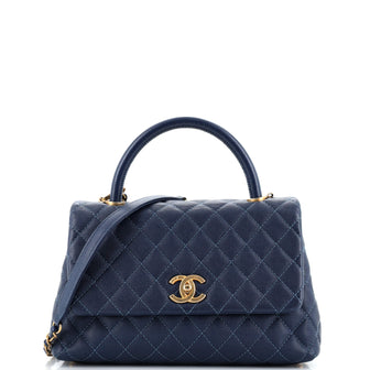Chanel Coco Top Handle Bag Quilted Caviar Small