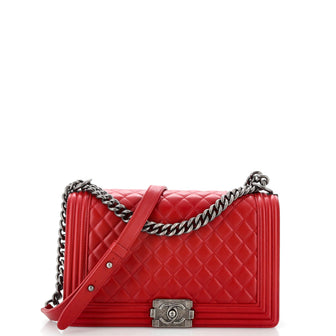 Chanel Boy Flap Bag Quilted Calfskin New Medium