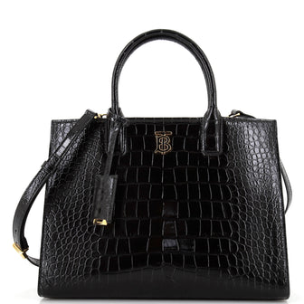 Burberry Frances Tote Crocodile Embossed Leather Small