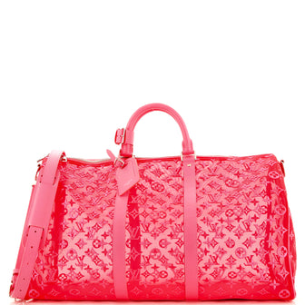 Louis Vuitton Keepall Bandouliere Bag Monogram See Through Mesh 50