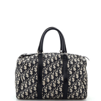 Christian Dior Vintage Trotter Boston Bag Diorissimo Canvas Medium