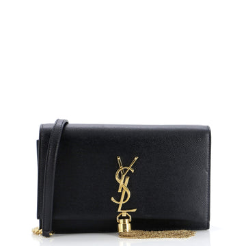 Saint Laurent Classic Monogram Tassel Chain Wallet Leather