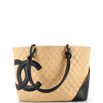 Chanel Cambon Tote Quilted Leather Large