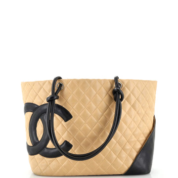 Chanel Cambon Tote Quilted Leather Large