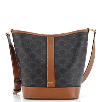 Celine Bucket Bag Triomphe Coated Canvas Small