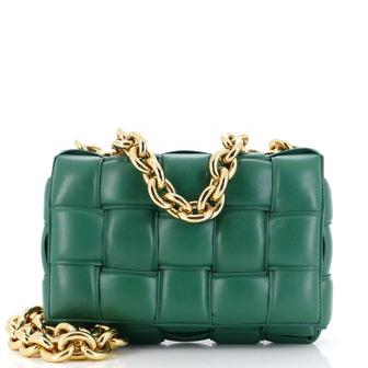Bottega Veneta Cassette Chain Crossbody Bag Padded Maxi Intrecciato Leather