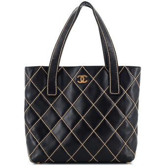 Chanel Surpique Tote Quilted Leather Small