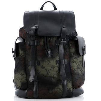 Louis Vuitton Christopher Backpack Limited Edition Camouflage Monogram Nylon with Leather PM