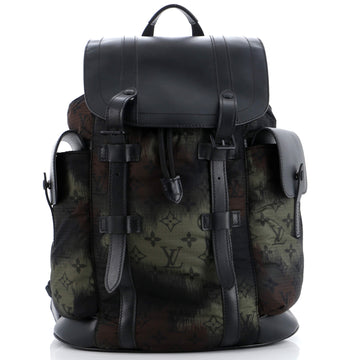 Louis Vuitton Christopher Backpack Limited Edition Camouflage Monogram Nylon with Leather PM