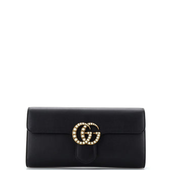 Gucci Pearly GG Marmont Clutch Leather