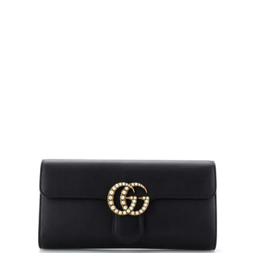 Gucci Pearly GG Marmont Clutch Leather