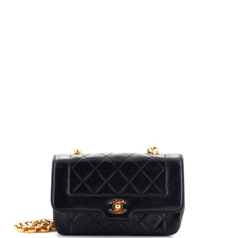 Chanel Vintage CC Chain Flap Bag Quilted Lambskin Mini