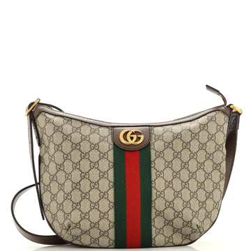 Gucci Ophidia Half Moon Hobo GG Coated Canvas Small