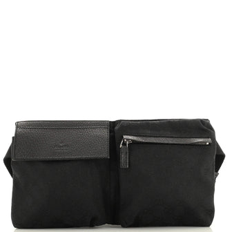 Gucci Vintage Double Belt Bag GG Canvas