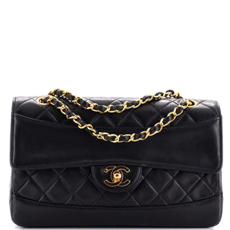 Chanel Vintage CC Chain Flap Bag Quilted Lambskin Medium