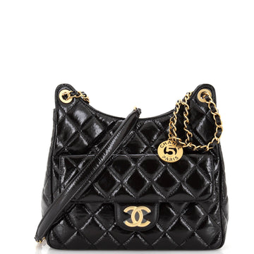 Chanel Wavy CC Hobo Quilted Crumpled Calfskin Medium