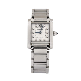 Cartier Tank Francaise Quartz Watch Stainless Steel with Diamond Markers 20
