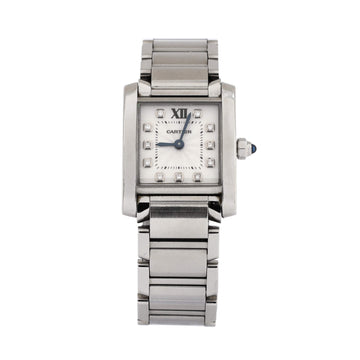 Cartier Tank Francaise Quartz Watch Stainless Steel with Diamond Markers 20