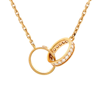 Cartier Love Interlocking Necklace 18K Rose Gold with Diamonds