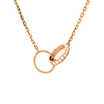 Cartier Love Interlocking Necklace 18K Rose Gold with Diamonds
